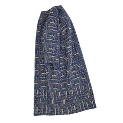 NUNO Cocoon Dress: "Wool Gauze Embroidery" (Navy, Size 3)