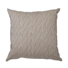 NUNO Throw Pillow Pair: "Hariko Sashi" (Taupe w/ Dark Navy Embroidery)