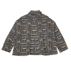 NUNO Jacket: "Wool Gauze Slub Embroidery" (Black)