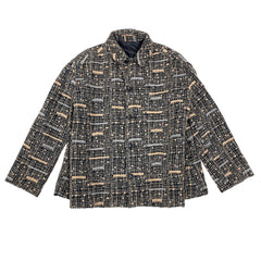 NUNO Jacket: "Wool Gauze Slub Embroidery" (Black)