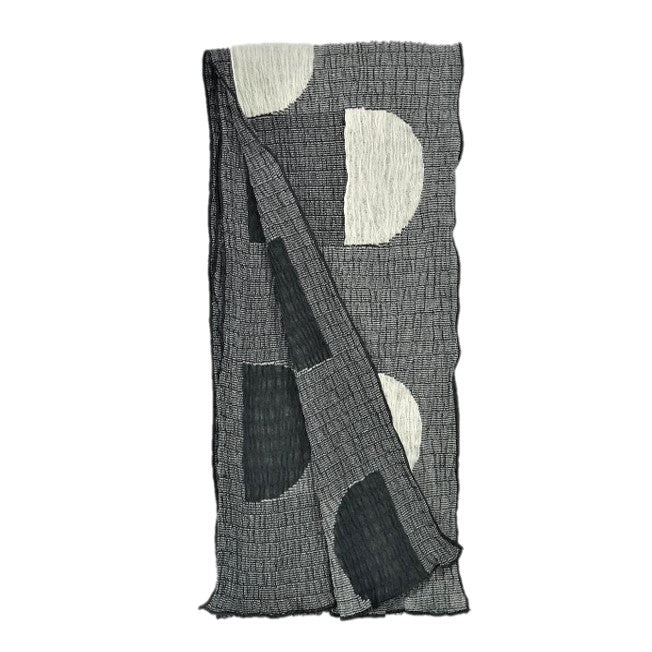 Black and white scarf with pockets