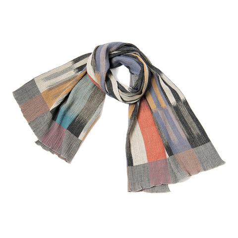 NUNO Shawl: "Jacquard Kasuri" (Multicolored)